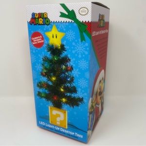 Super‎ Mario Bros Super Star LED Light-Up USB Desktop Block Christmas Tree NEW